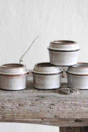 Set of four egg cups. Danish Modern Stoneware - Stogo. Design by Herluf Gottschalk-Olsen 