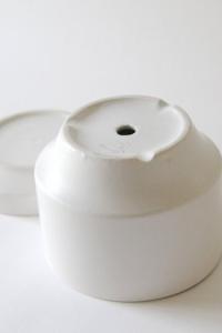 Arabia Finland Planter by Richard Lindh. White modernist Two-piece flower pot
