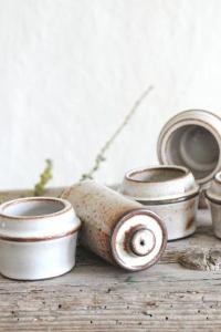 Set of four egg cups. Danish Modern Stoneware - Stogo. Design by Herluf Gottschalk-Olsen
