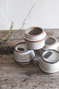 Set of four egg cups. Danish Modern Stoneware - Stogo. Design by Herluf Gottschalk-Olsen