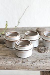Set of four egg cups. Danish Modern Stoneware - Stogo. Design by Herluf Gottschalk-Olsen