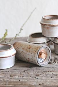 Set of four egg cups. Danish Modern Stoneware - Stogo. Design by Herluf Gottschalk-Olsen