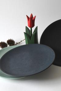 Höganäs Lunch Plates. Swedish Design by Marie-Louise Hellgren. Scandinavian Modern with Color Variations