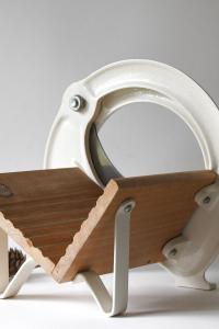 Danish Bread cutter. White Breadslicer Raadvad Denmark. Vintage Industrial Kitchen Design