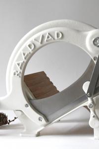 Danish Bread cutter. White Breadslicer Raadvad Denmark. Vintage Industrial Kitchen Design