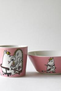 Arabia Finland Moomin. Mug and Bowl. Moomins by Tove Jansson. Snorkmaiden Cup and Cereal bowl