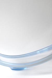 Per Lutken for Holmegaard. THULE Swirl bowl. Aqua blue crystal. Scandinavian modern Art glass