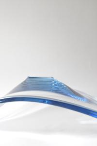 Per Lutken for Holmegaard. THULE Swirl bowl. Aqua blue crystal. Scandinavian modern Art glass