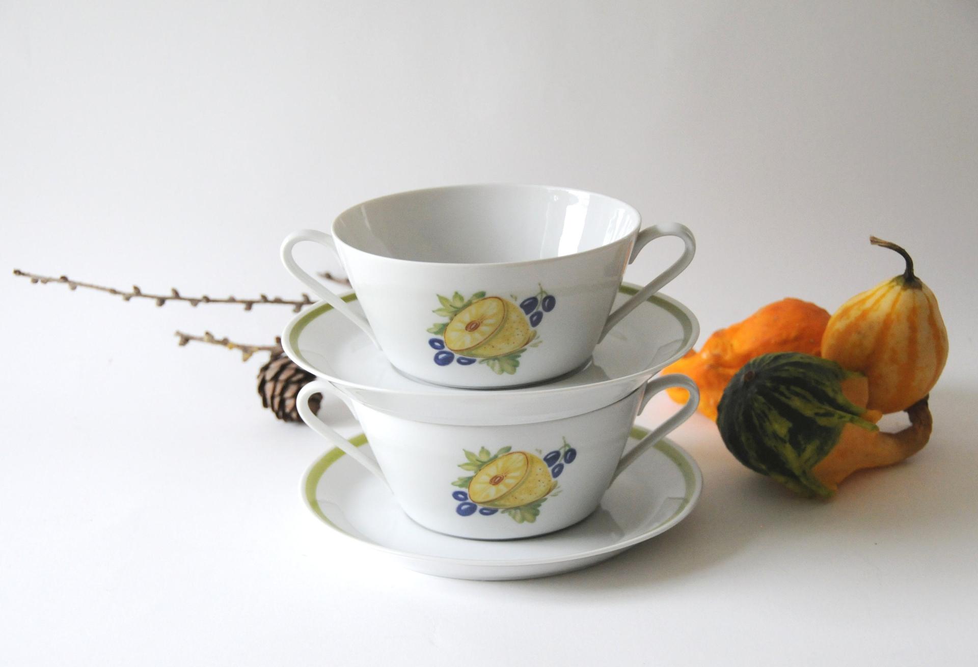Soup bowls Danish Design. Lyngby Denmark. Danild / Picknic. Two Soup Bowl sets. Mid century modern design