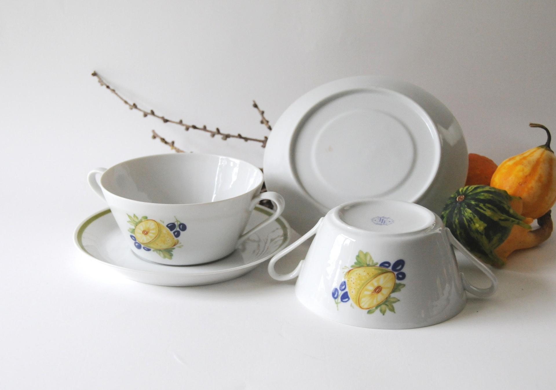 Soup bowls Danish Design. Lyngby Denmark. Danild / Picknic. Two Soup Bowl sets. Mid century modern design