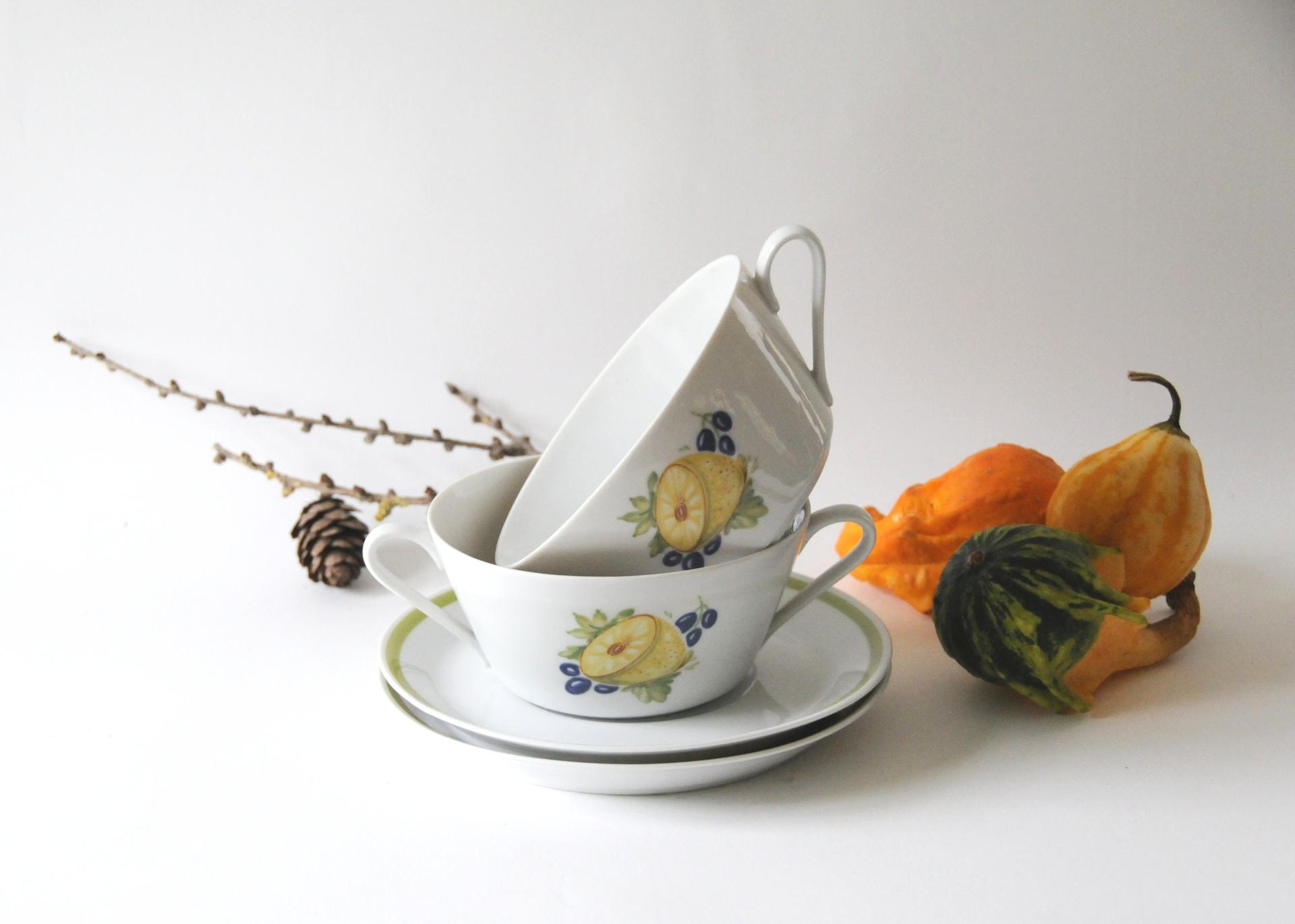 Soup bowls Danish Design. Lyngby Denmark. Danild / Picknic. Two Soup Bowl sets. Mid century modern design