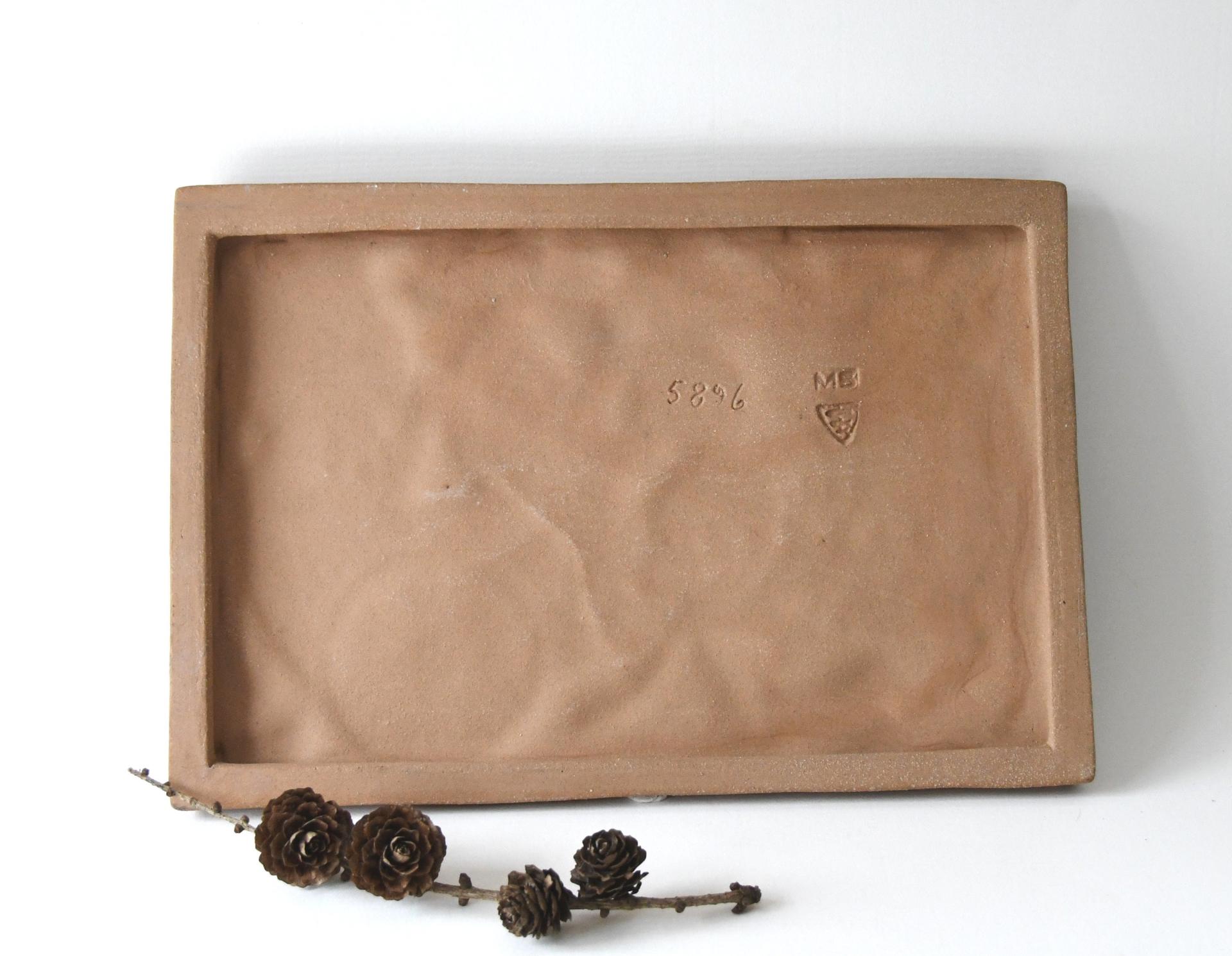 Wall hanging by Marianne Starck. Michael Andersen, Denmark. Scandinavian modern stoneware wall plaque
