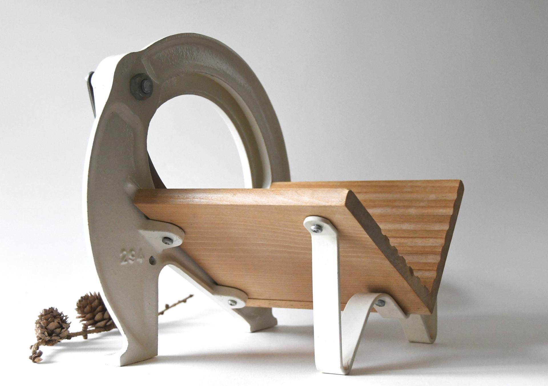 Danish Bread cutter. White Breadslicer Raadvad Denmark. Vintage Industrial Kitchen Design