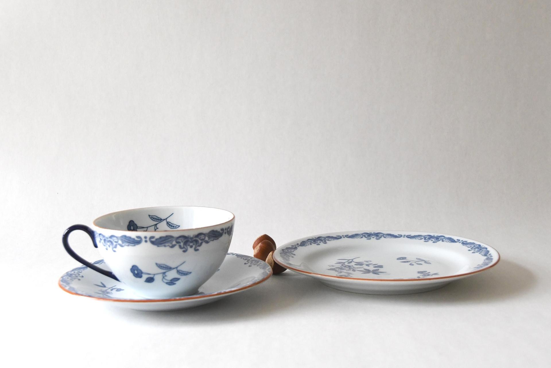 Rörstrand OSTINDIA. Swedish EAST INDIES Teatrio. Large TeaCup. Cup, Saucer and Plate